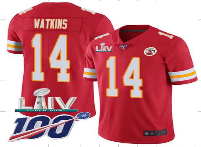 Men Kansas City Chiefs #14 Watkins Red Super Bowl LIV 2020 Stitched NFL Vapor Untouchable Limited Jersey